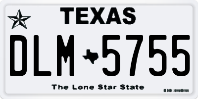 TX license plate DLM5755
