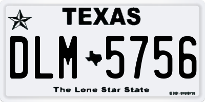 TX license plate DLM5756
