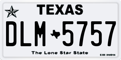 TX license plate DLM5757