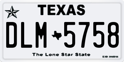 TX license plate DLM5758