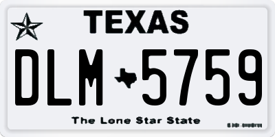 TX license plate DLM5759