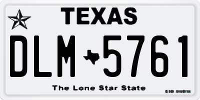 TX license plate DLM5761