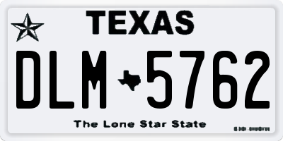 TX license plate DLM5762