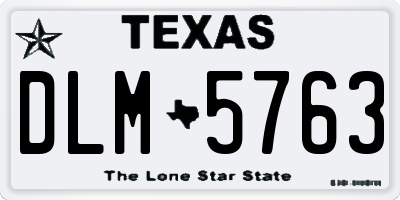 TX license plate DLM5763