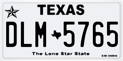 TX license plate DLM5765