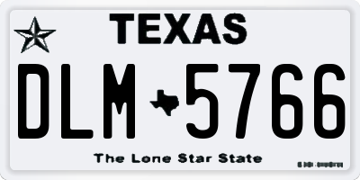 TX license plate DLM5766