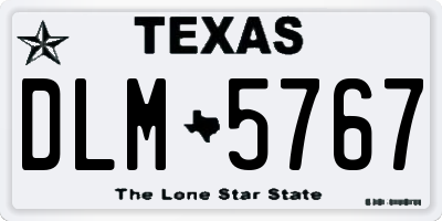 TX license plate DLM5767