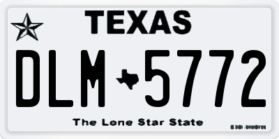 TX license plate DLM5772