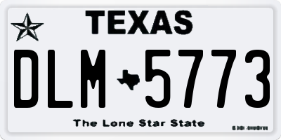 TX license plate DLM5773