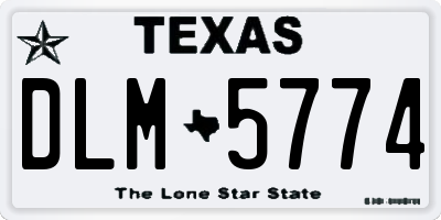 TX license plate DLM5774