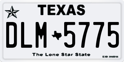 TX license plate DLM5775