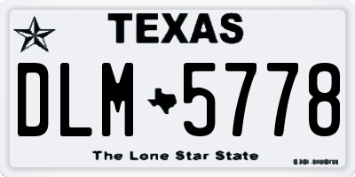 TX license plate DLM5778