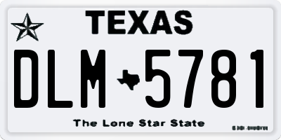 TX license plate DLM5781