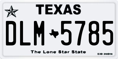 TX license plate DLM5785