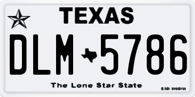 TX license plate DLM5786