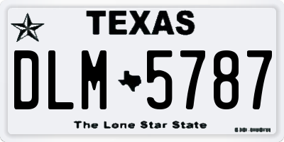 TX license plate DLM5787