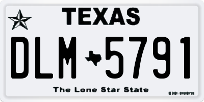TX license plate DLM5791