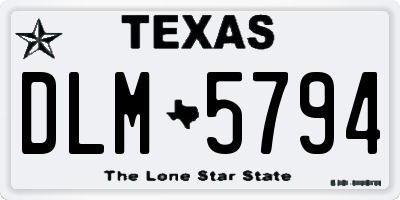 TX license plate DLM5794