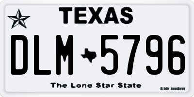 TX license plate DLM5796