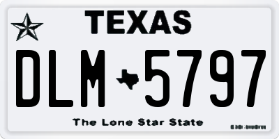 TX license plate DLM5797