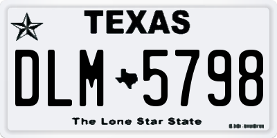 TX license plate DLM5798