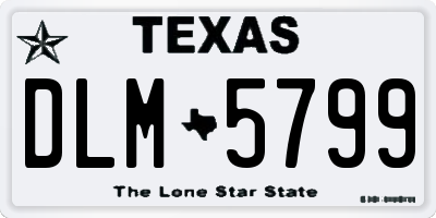 TX license plate DLM5799