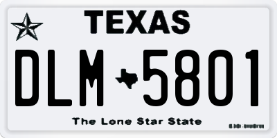 TX license plate DLM5801