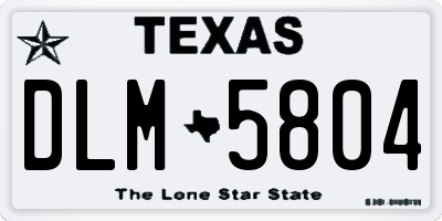 TX license plate DLM5804