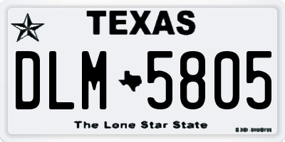 TX license plate DLM5805