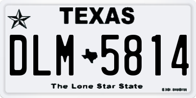TX license plate DLM5814