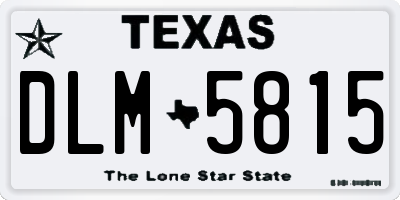 TX license plate DLM5815