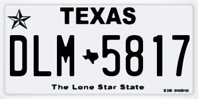 TX license plate DLM5817