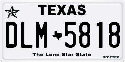 TX license plate DLM5818