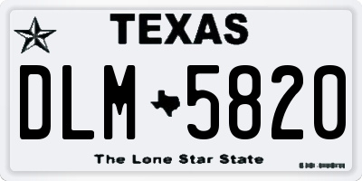 TX license plate DLM5820