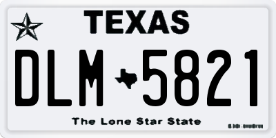 TX license plate DLM5821