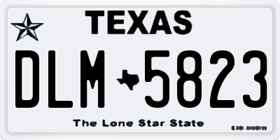 TX license plate DLM5823