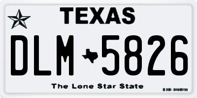 TX license plate DLM5826