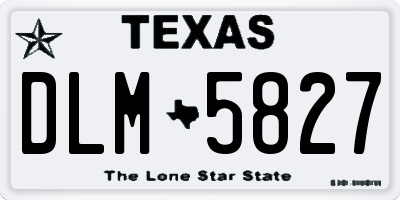 TX license plate DLM5827