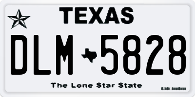 TX license plate DLM5828