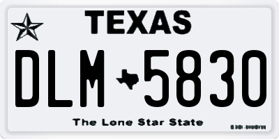 TX license plate DLM5830