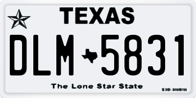 TX license plate DLM5831