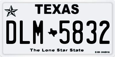 TX license plate DLM5832