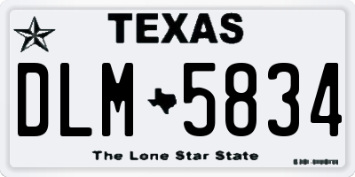 TX license plate DLM5834