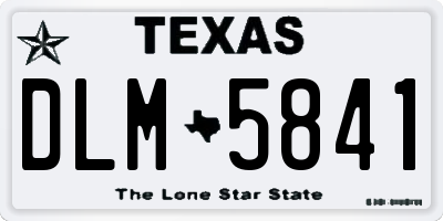 TX license plate DLM5841