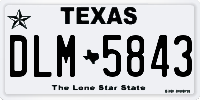 TX license plate DLM5843