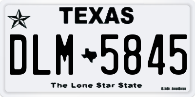 TX license plate DLM5845