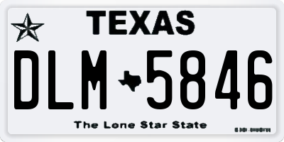 TX license plate DLM5846