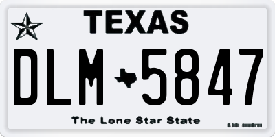 TX license plate DLM5847