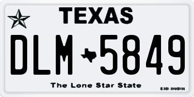 TX license plate DLM5849