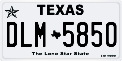 TX license plate DLM5850